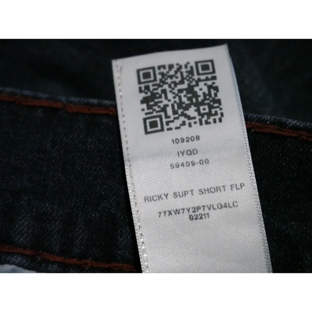 True Religion Ricky Super‎ T Straight Leg Jeans Dark Wash Orange Stitching Mens